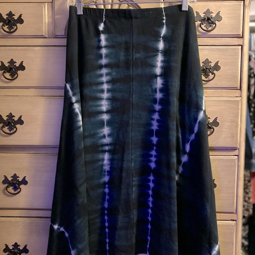 Go Couture Tie-Dye Skirt M Navy